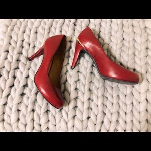 Red leather heels